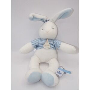 DouDou Et Compagnie Plush Bunny Rabbit Security Lovey Blue Shirt Pellets